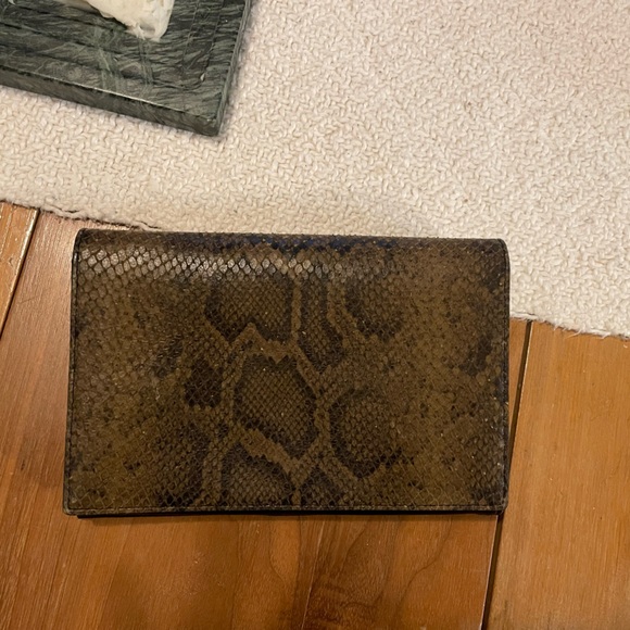 All Saints Snake Print Clutch - Black and Brown - Picture 4 of 9
